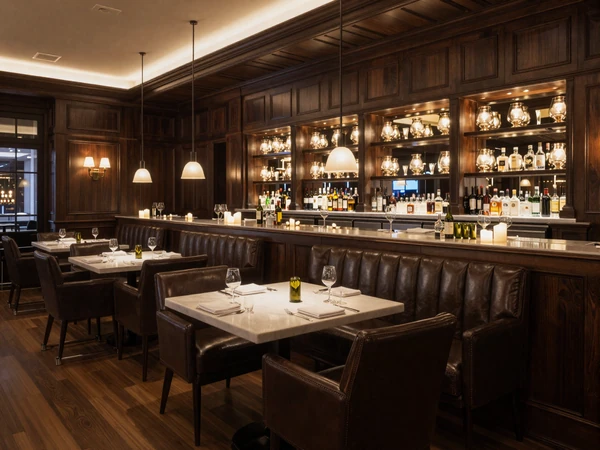 Upscale steakhouse interior in Back Bay Boston for luxury sugar dating dinners