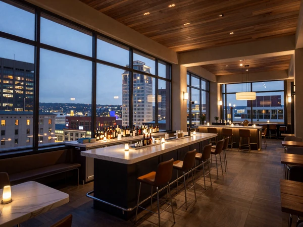 Portland City Grill rooftop restaurant with panoramic city views for upscale sugar dating dinners
