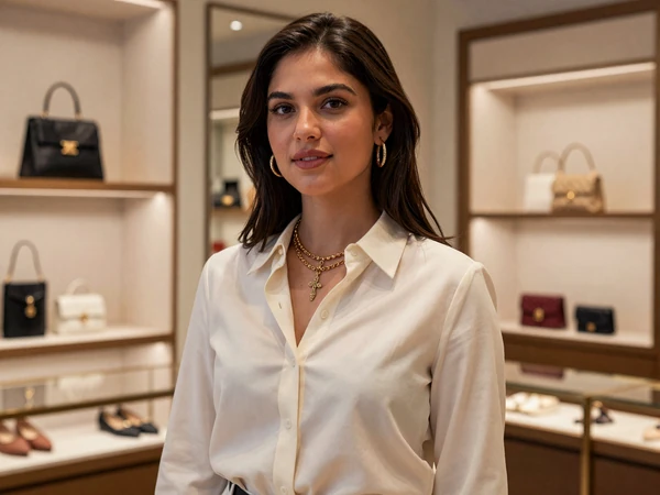 Woman shopping at a high-end boutique in Madison Park Seattle
