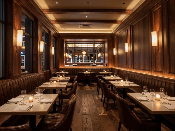 Elegant interior of a luxury steakhouse in Cherry Creek North Denver for sugar dating
