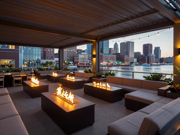 Seaport rooftop lounge with harbor views for Boston sugar baby dates