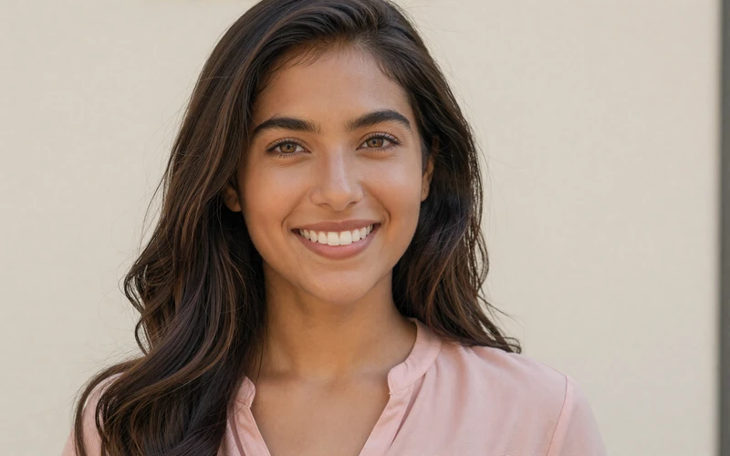 Close-up of a young woman smiling warmly, representing a confident approach to the arrangement conversation